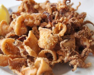 Fried baby squid