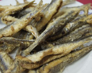 Batter fried anchovies